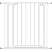 PawHut white pressure-fit dog safety gate for doorways and hallways