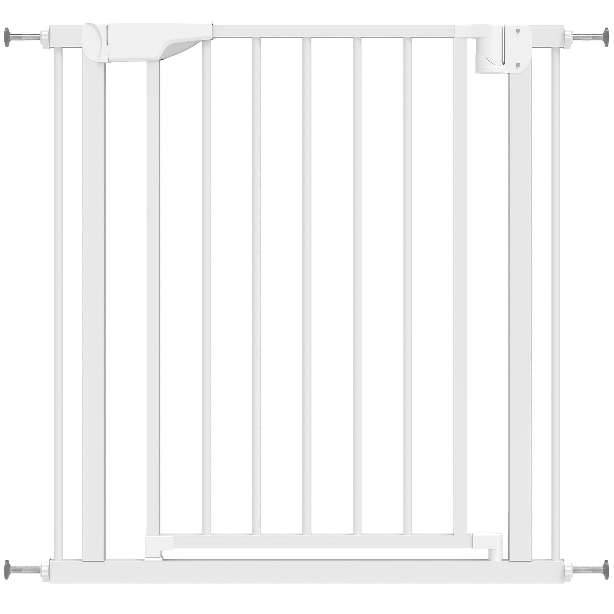 PawHut white pressure-fit dog safety gate for doorways and hallways