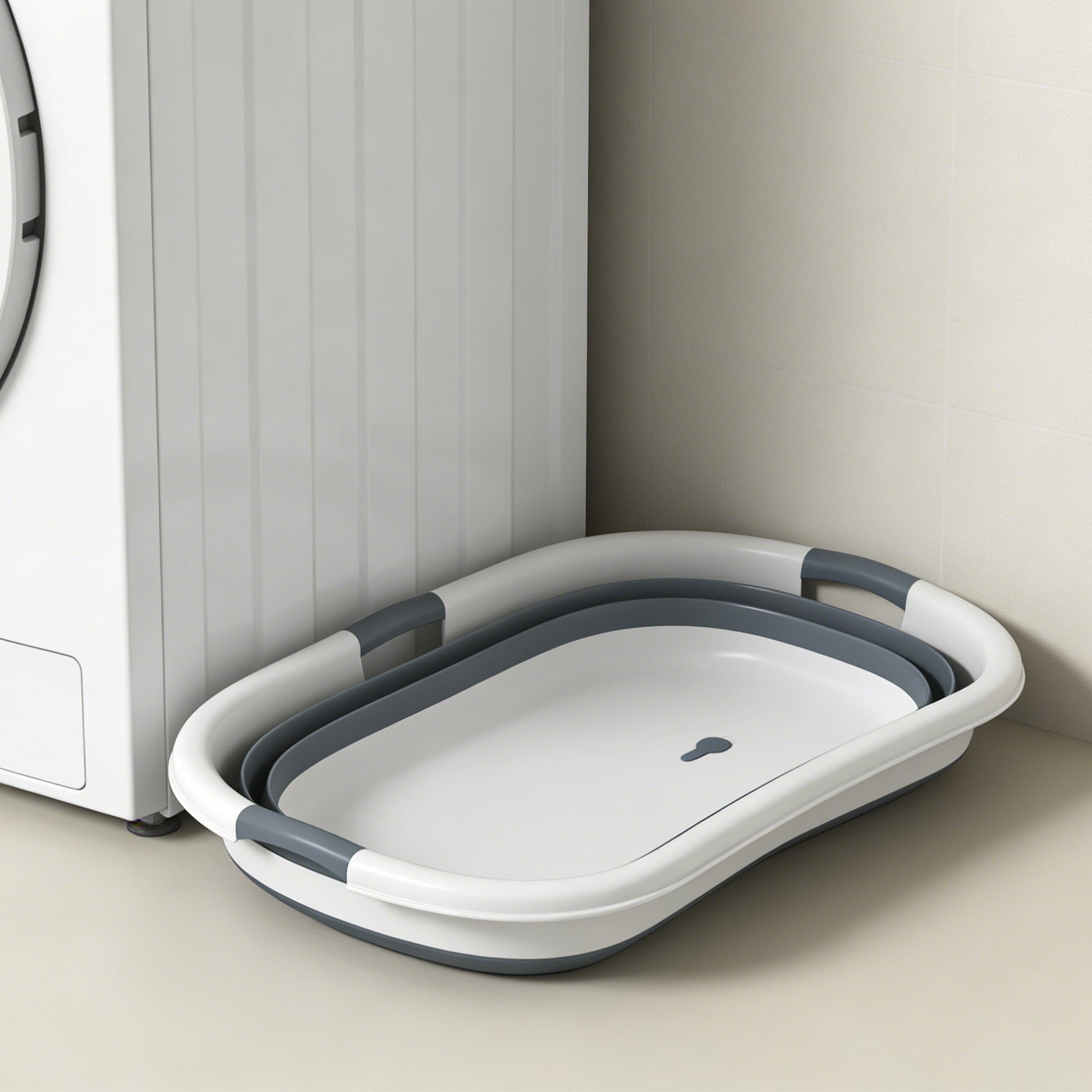 Compact grey PawHut bath for puppies and smaller dogs