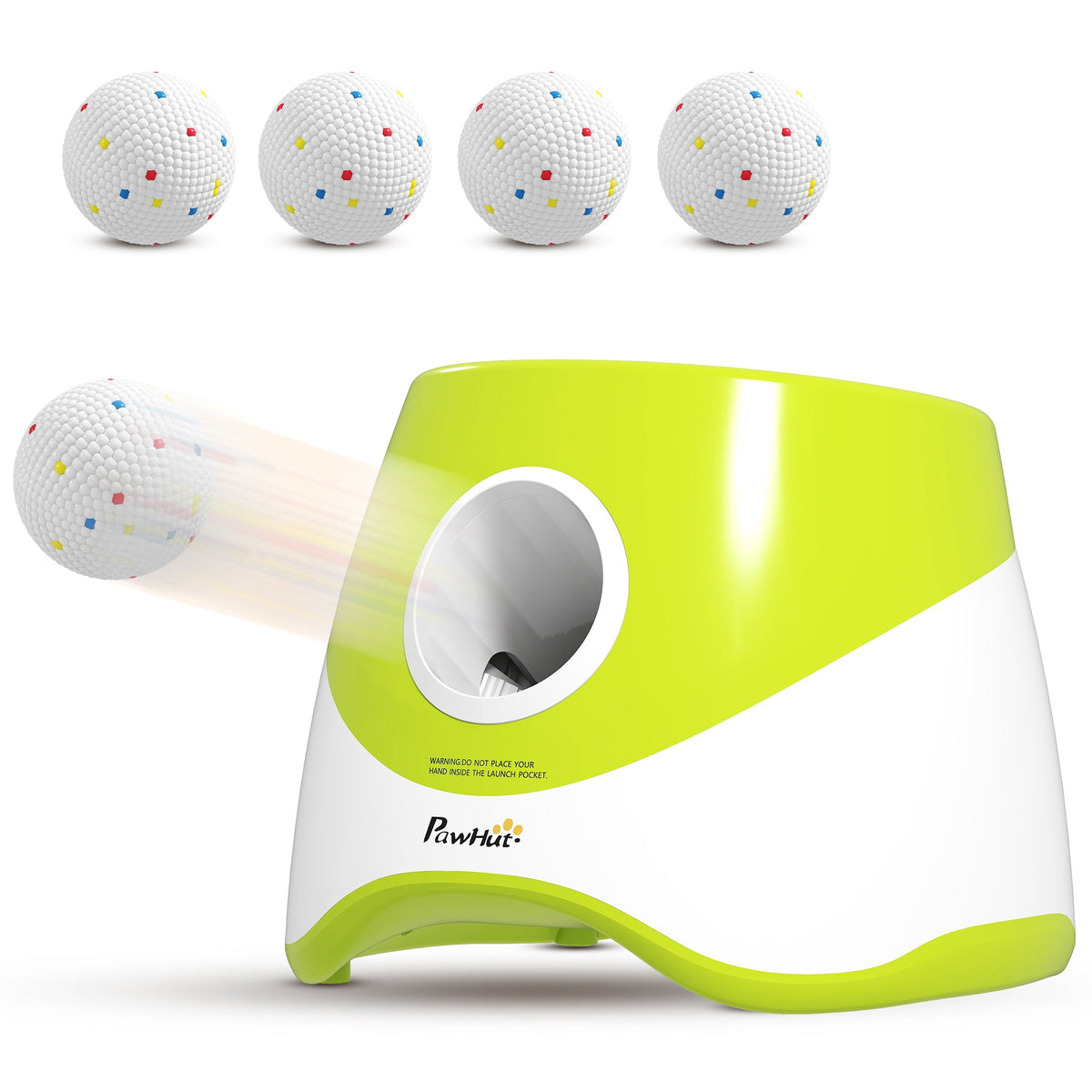 Rechargeable PawHut automatic dog ball launcher in green