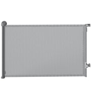 PawHut grey retractable mesh dog gate extending up to 140cm