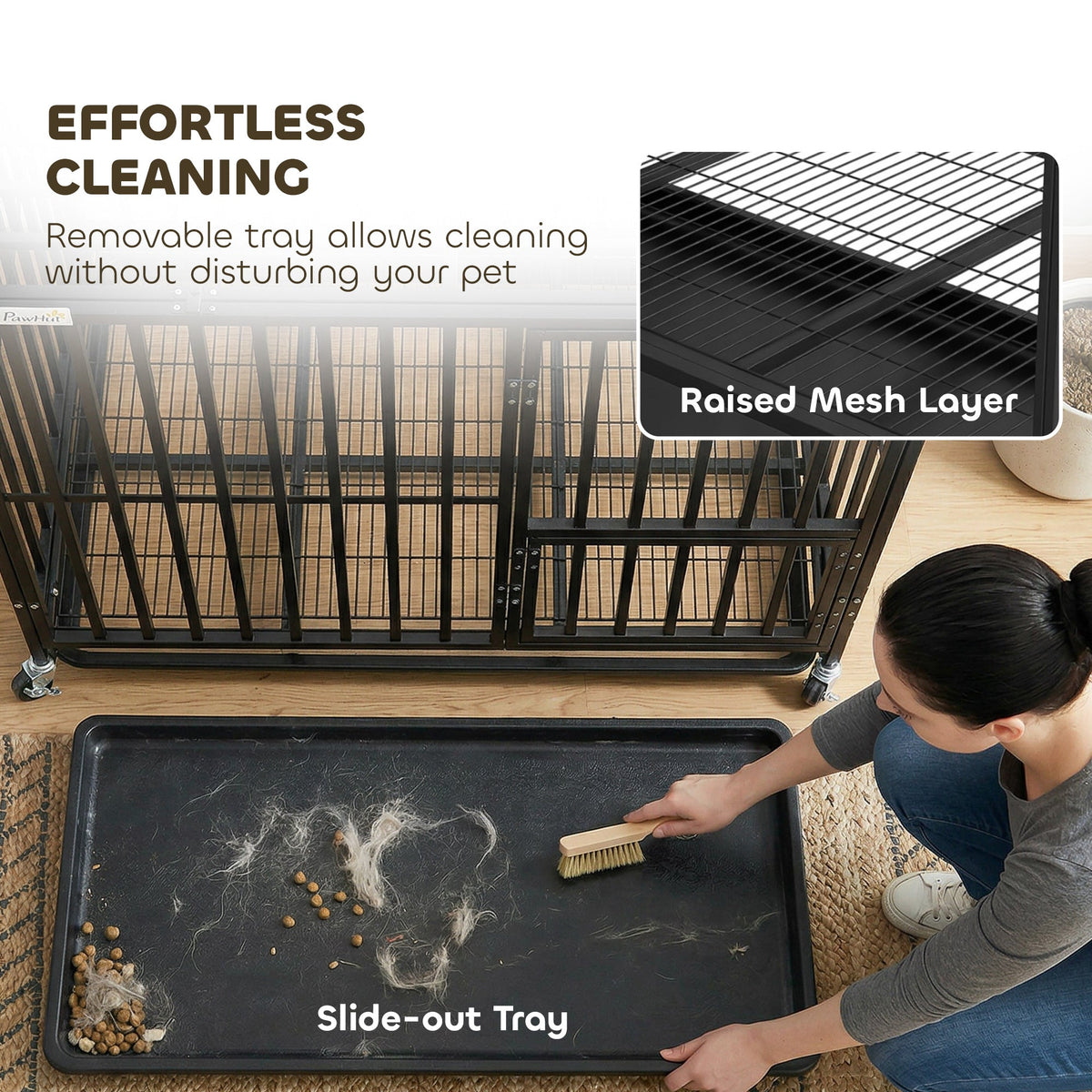 Heavy duty PawHut dog crate with reinforced steel frame and secure locks