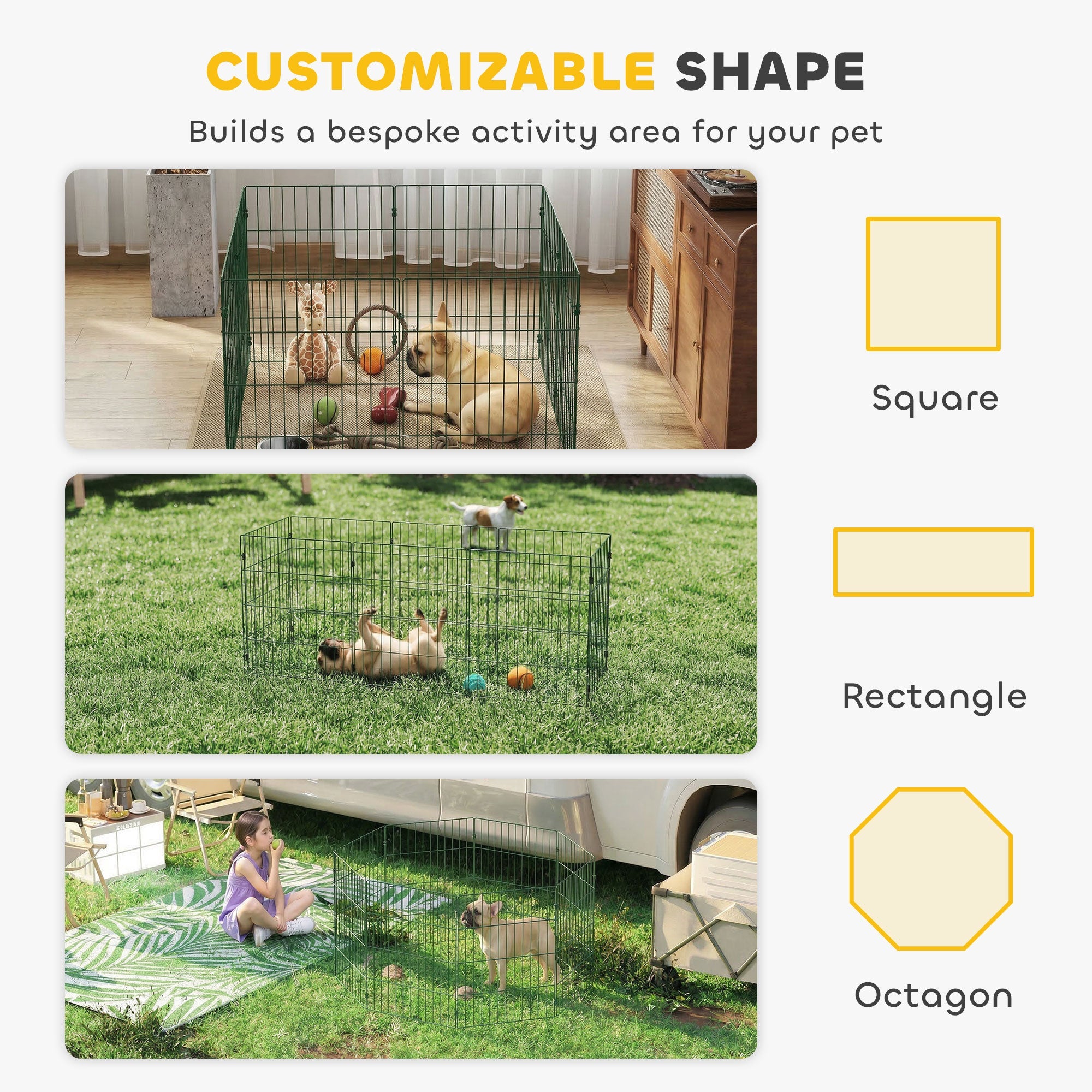 PawHut eight-panel playpen suitable for small dogs up to 15kg
