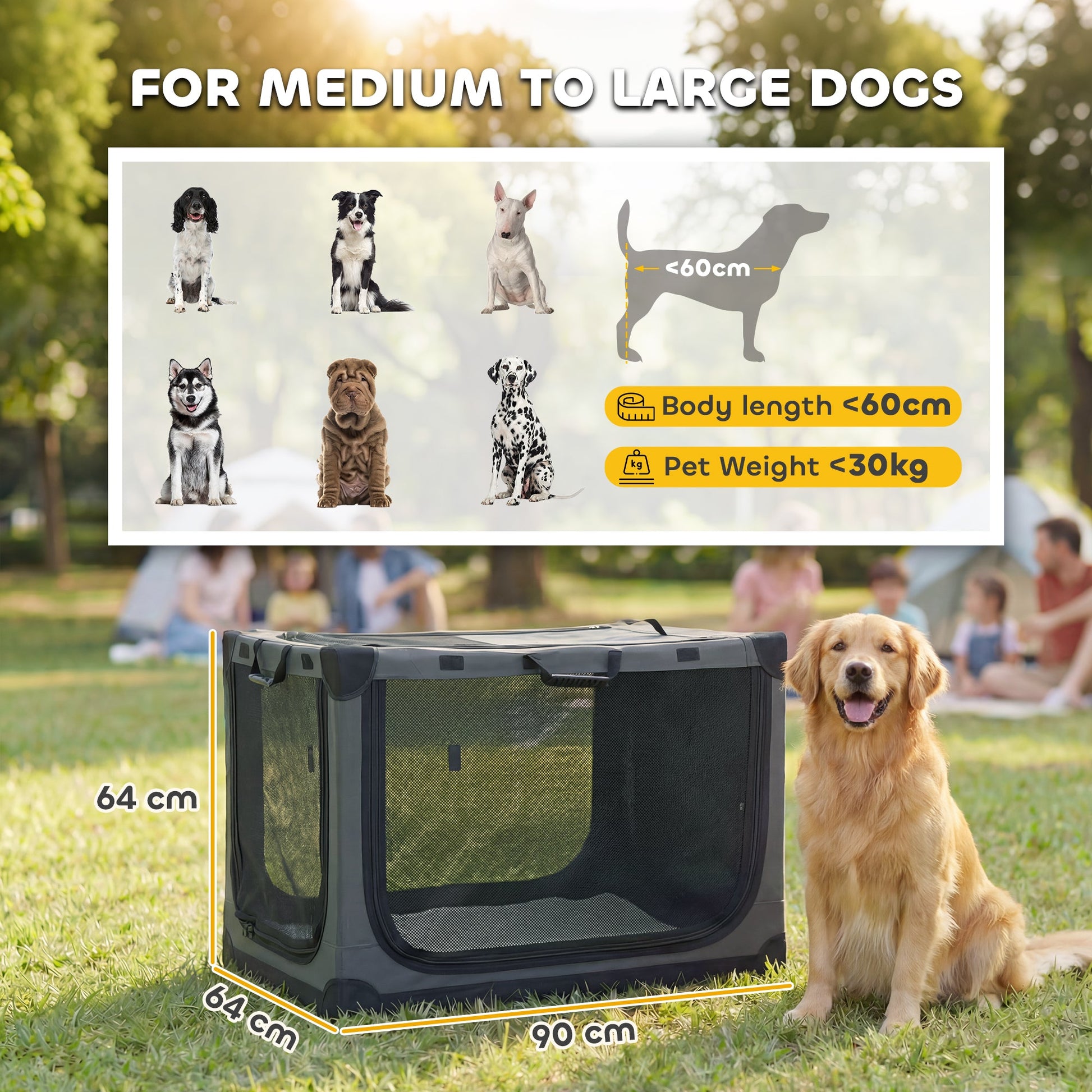 PawHut green soft dog crate with breathable mesh panels