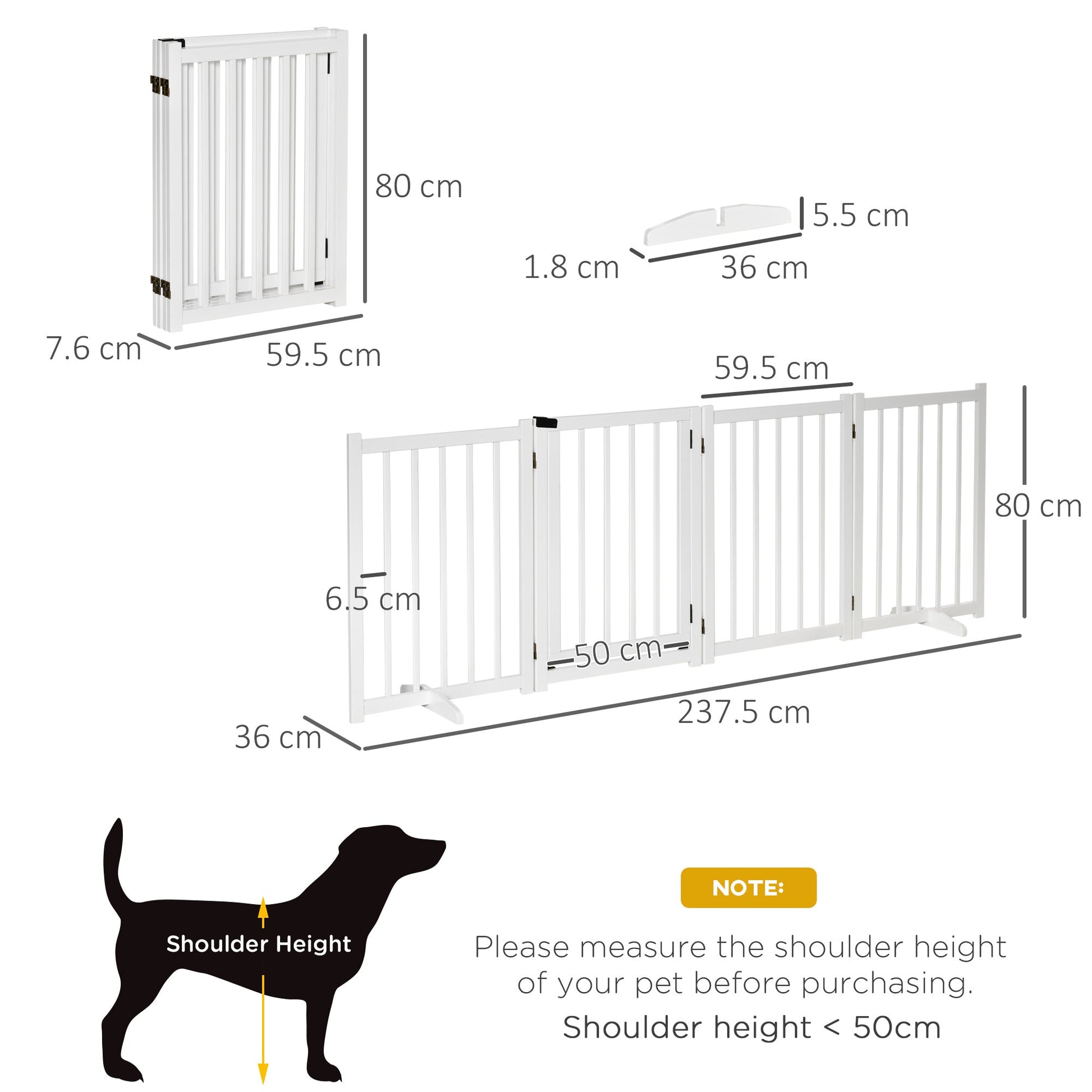 White pine wood PawHut dog gate for doorways and indoor spaces