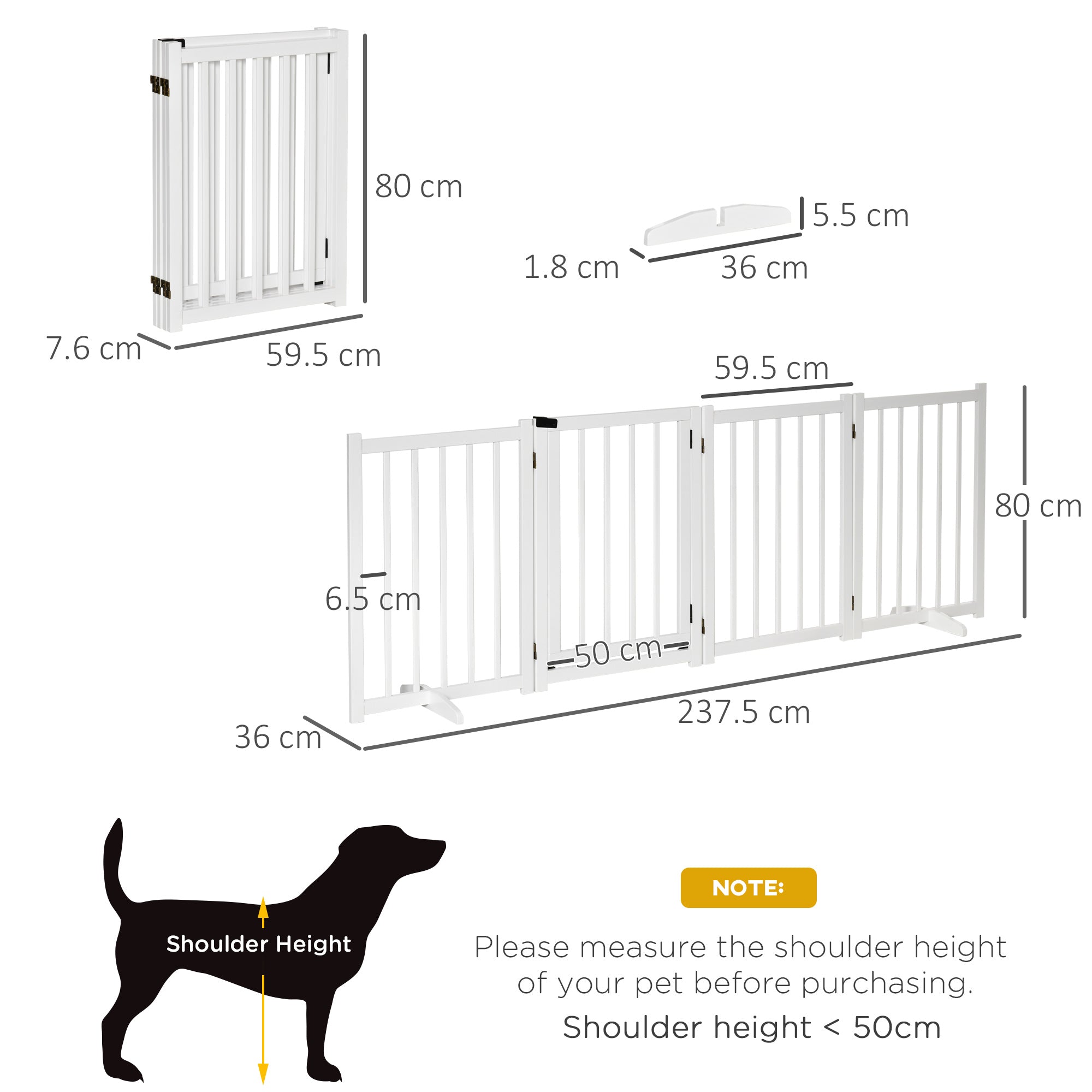 White pine wood PawHut dog gate for doorways and indoor spaces