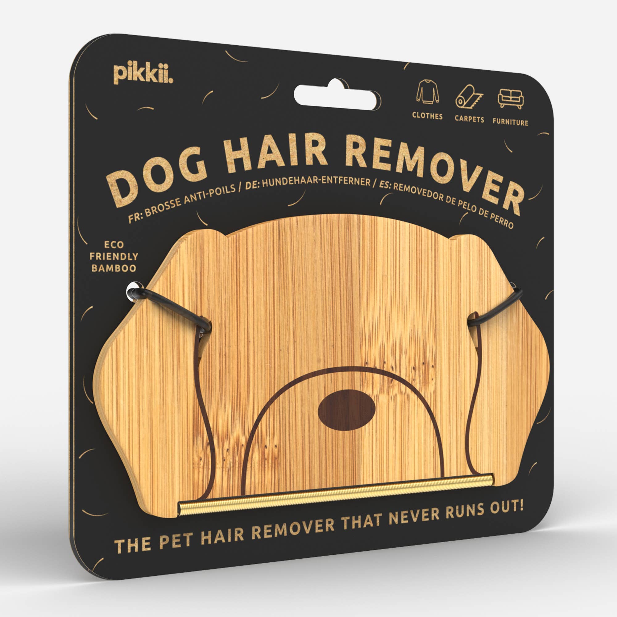 Reusable bamboo pet hair remover for carpets clothing and upholstery