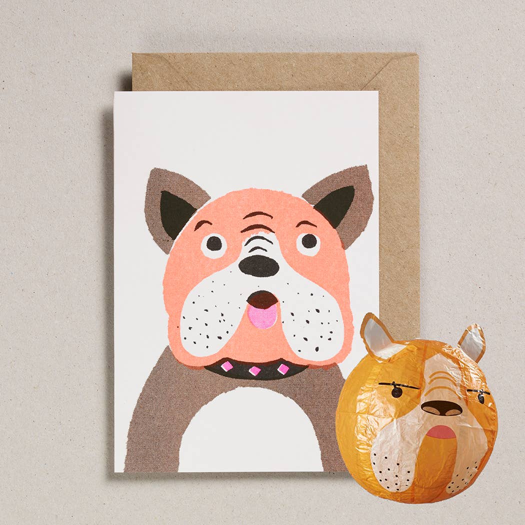 Petra Boase Dog Paper Balloon greeting card with inflatable paper dog inside.