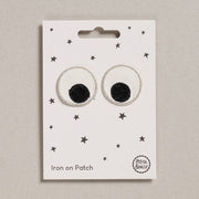 Pair of Petra Boase embroidered Googly Eyes iron-on patches.