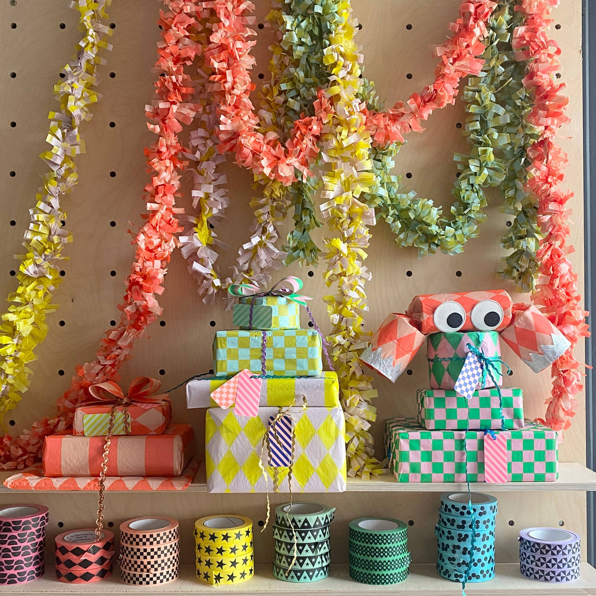 Colourful pink and green luxury tissue paper for stylish gift wrapping.