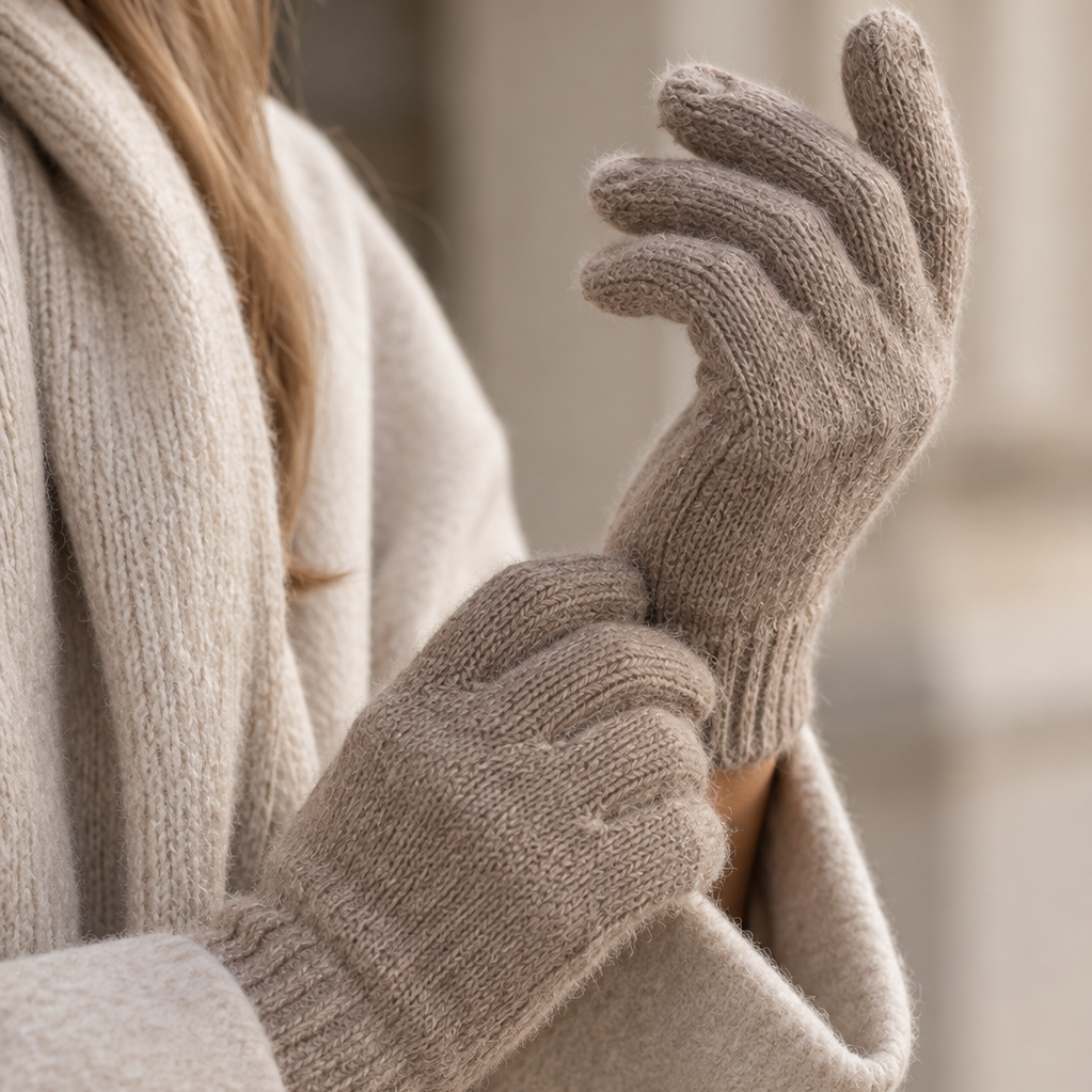 Premium alpaca wool blend gloves