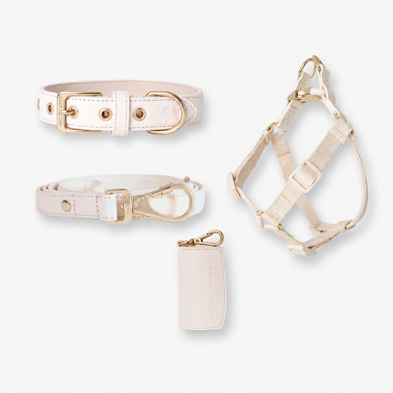 Designer dog accessories in cream 