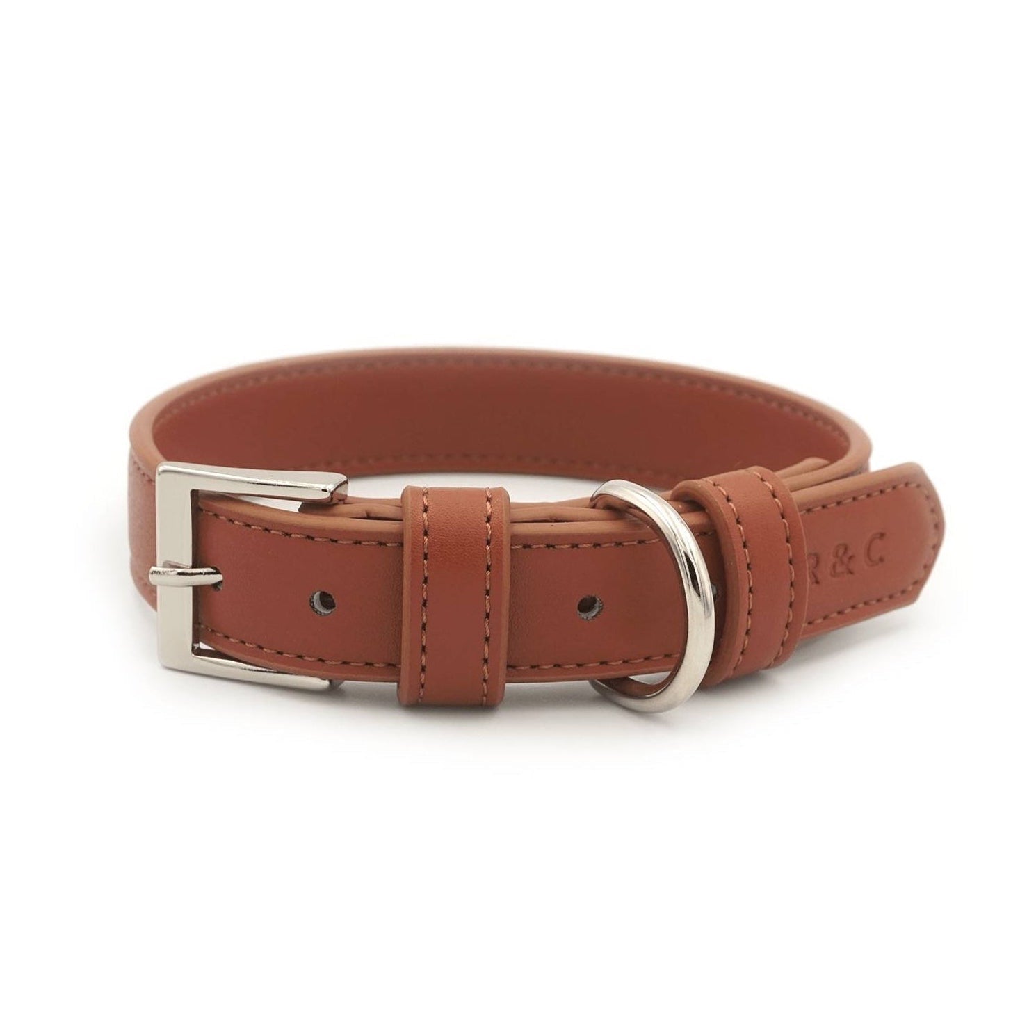 Ralph & Co brown eco leather dog collar crafted from vegan-friendly Lignify