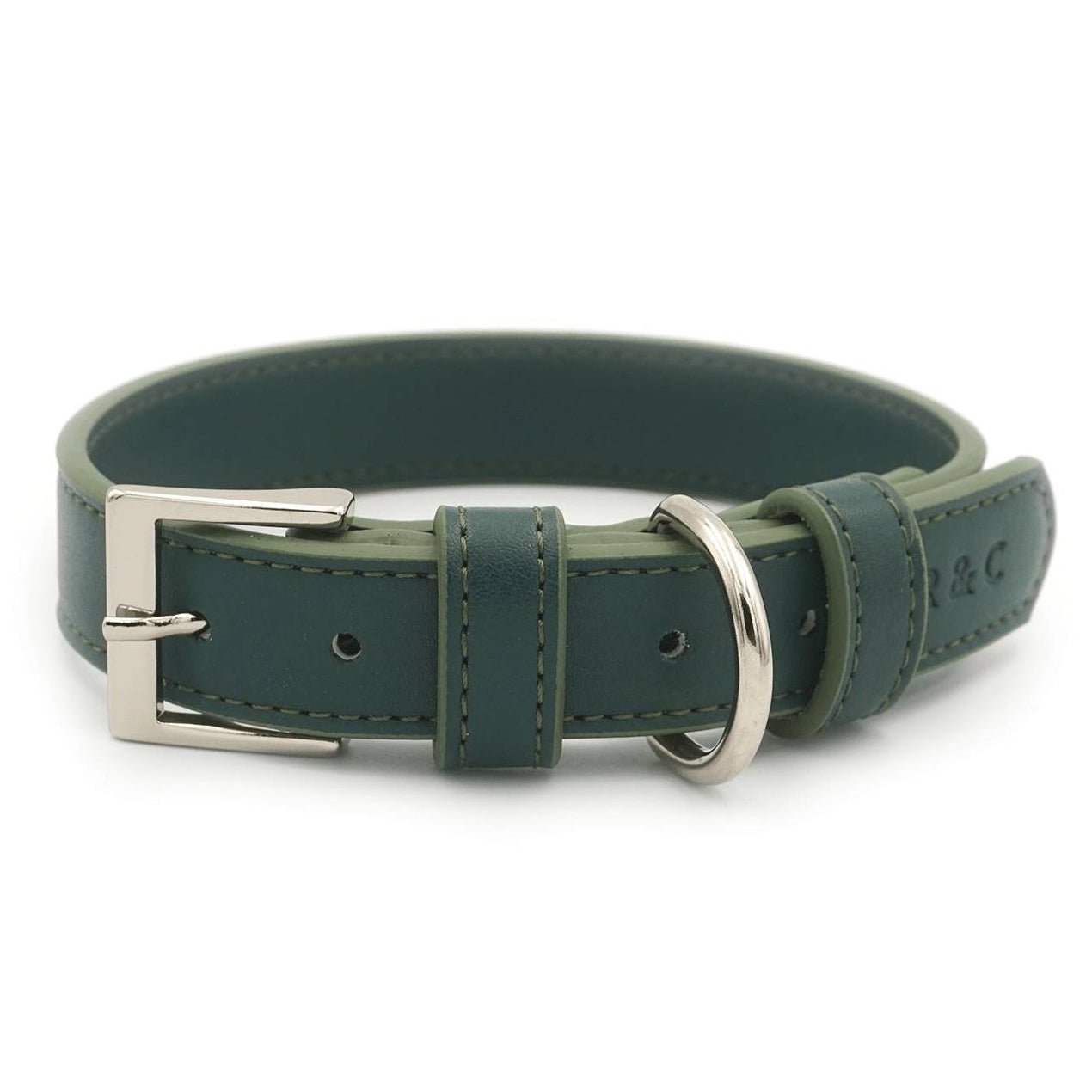 Ralph & Co Green eco leather dog collar crafted from vegan-friendly Lignify