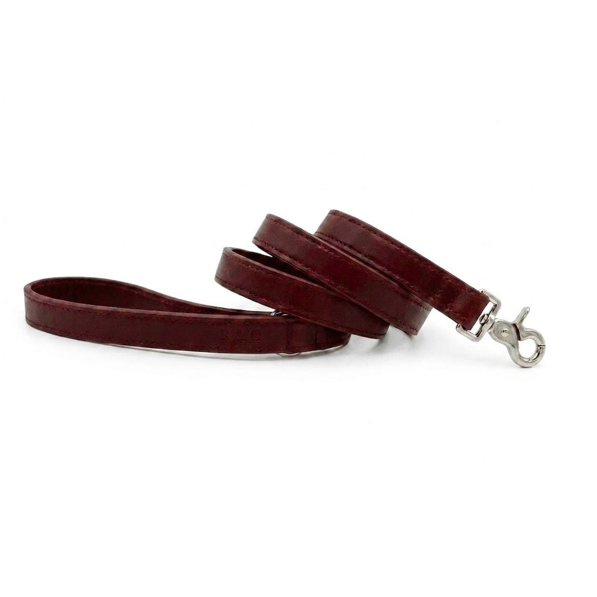 Ralph & Co oxblood red eco leather dog lead crafted from vegan-friendly Lignify