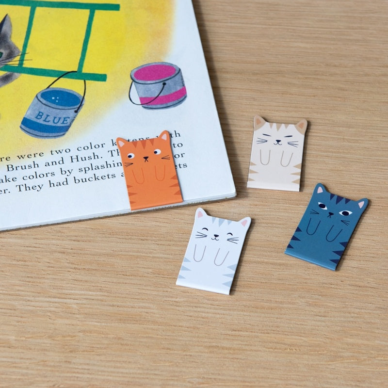 Magnetic cat bookmarks used in books by cat lovers and readers