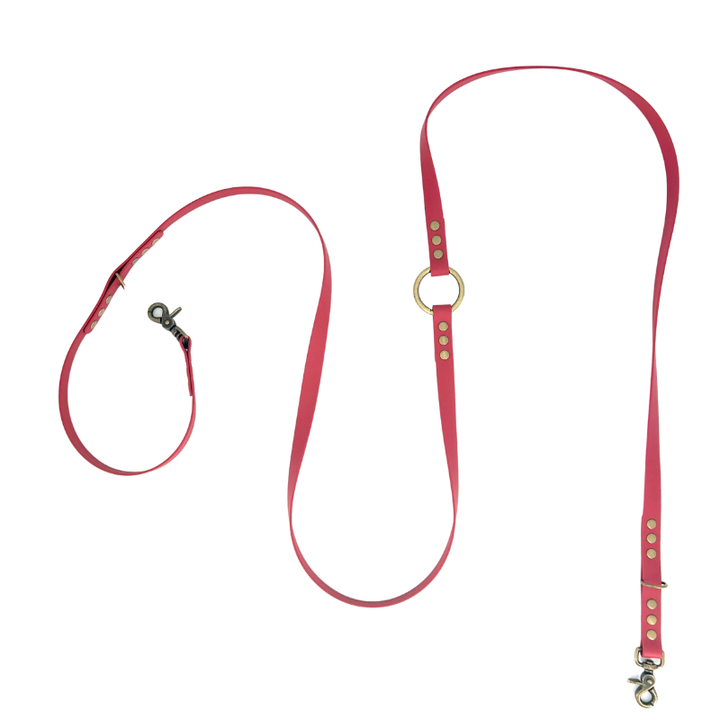 Kitsunē BioThane® Multi-Position Dog Lead – Red Vermillion