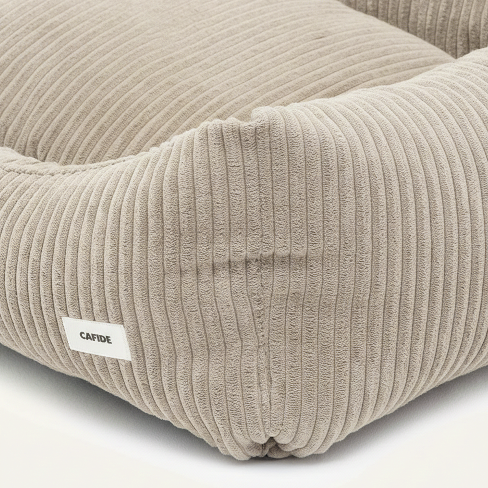 Beige corduroy replacement cover for the CAFIDE Snozy Dog Bed.