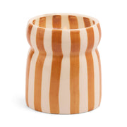 Rust striped ceramic candle with Warm Salted Air and Amber fragrance by Paddywax.