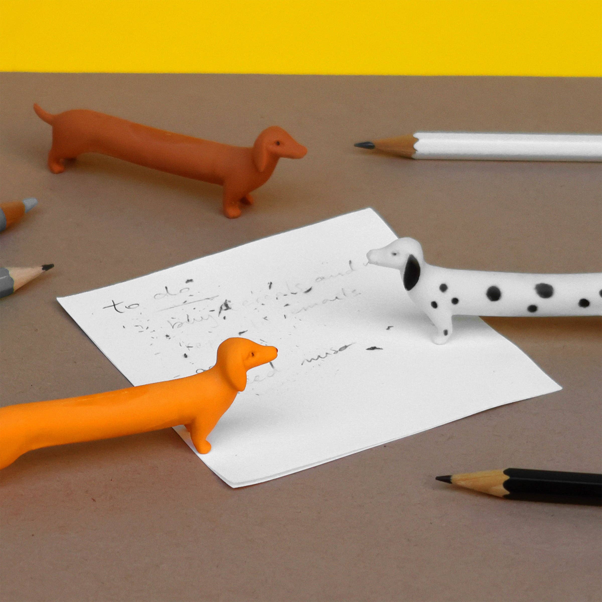 Cute sausage dog erasers for desks and pencil cases
