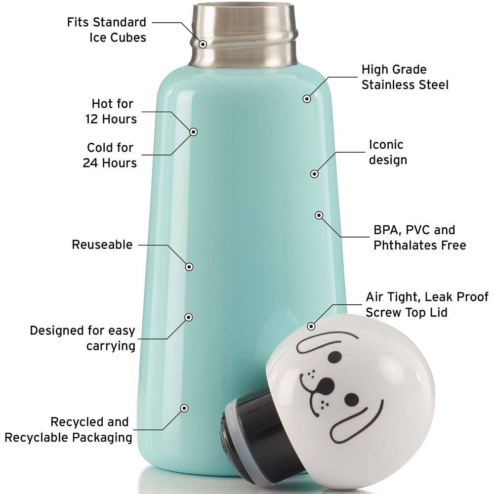 Compact Lund London 300ml reusable water bottle for walking and travel.