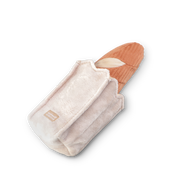 Mini baguette dog toy with crinkly bakery paper bag