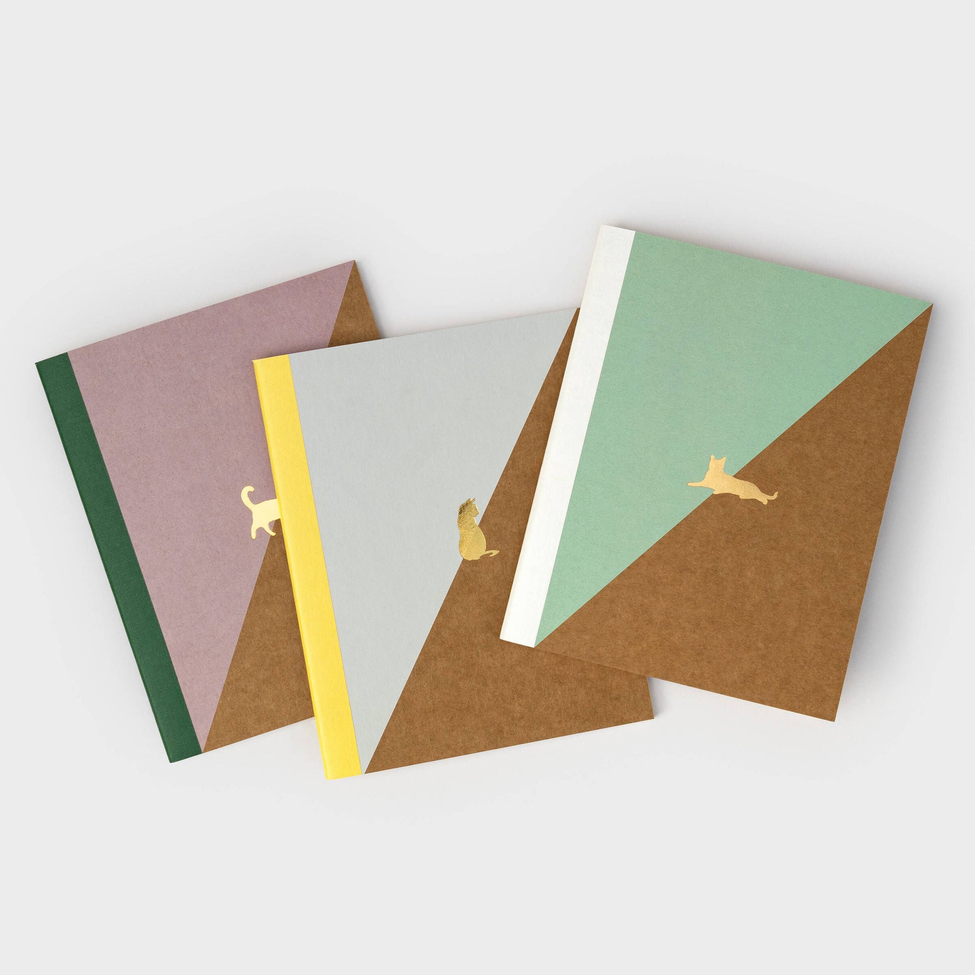 Suck UK Linen Cover Cat Notebooks set of three notebooks