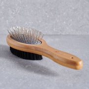 Sweet William Bamboo Double Sided Dog Brush with natural bristles and metal pins