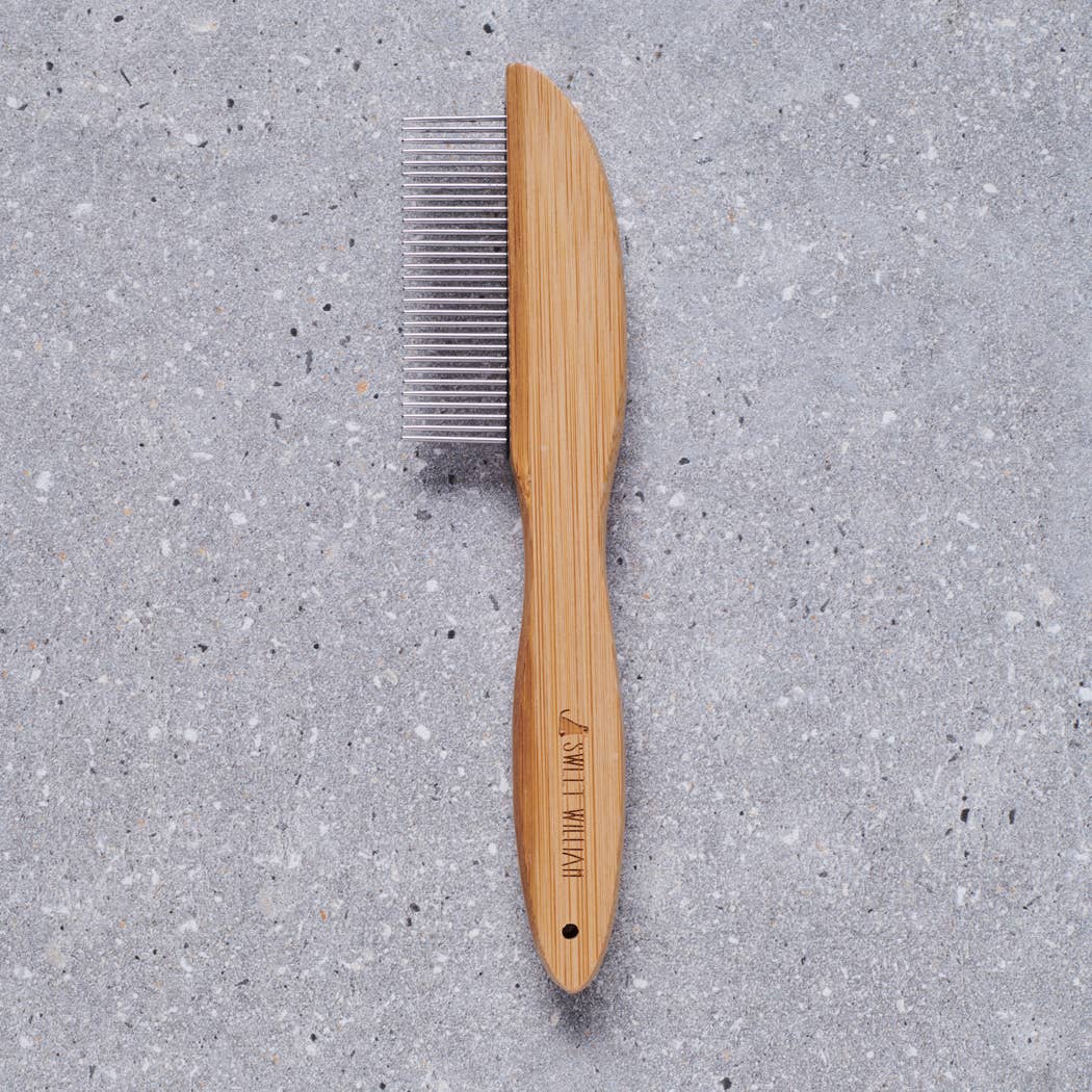 Sweet William Bamboo and Metal Dog Comb for everyday coat grooming