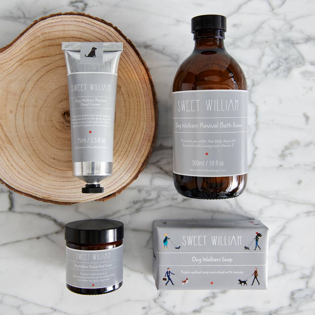 Luxury wellness gift set designed for dog walkers after outdoor adventures