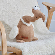 Sweet William Tarquin the Dodo squeaky dog toy with soft hessian and wool fabric