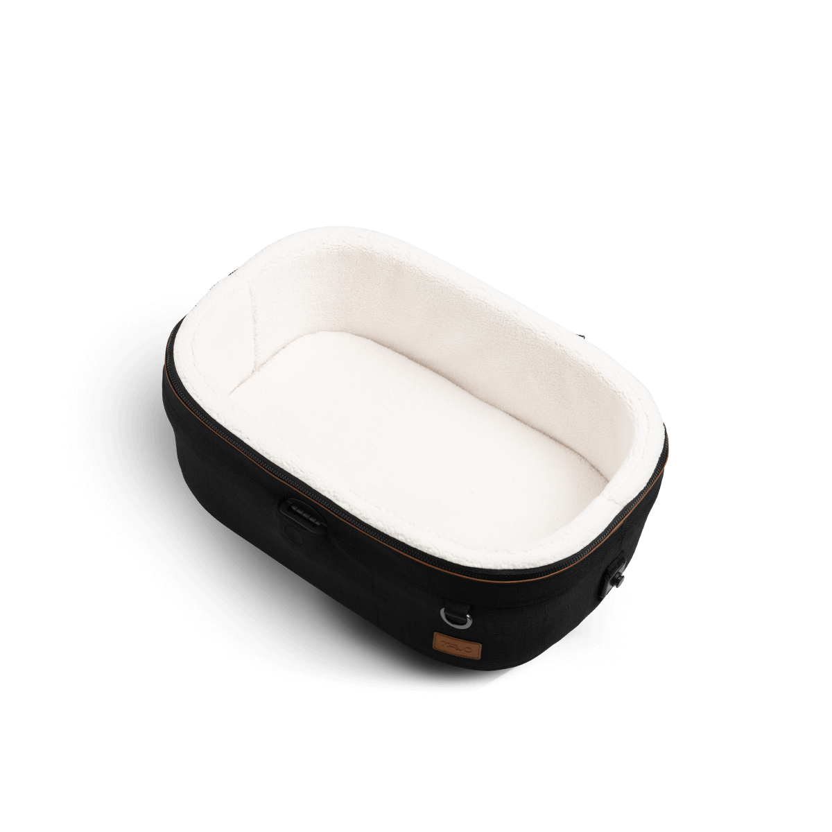 Comfortable padded interior of TAVO Maeve pet carrier with soft removable liner.