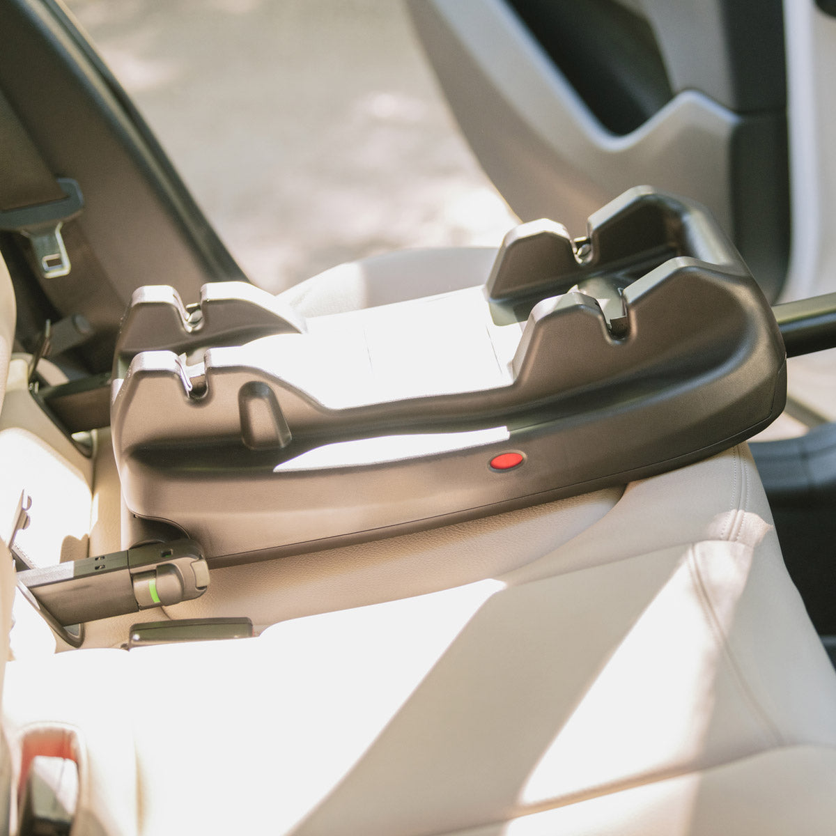 Black TAVO Maeve vehicle base with integrated lower anchor connectors