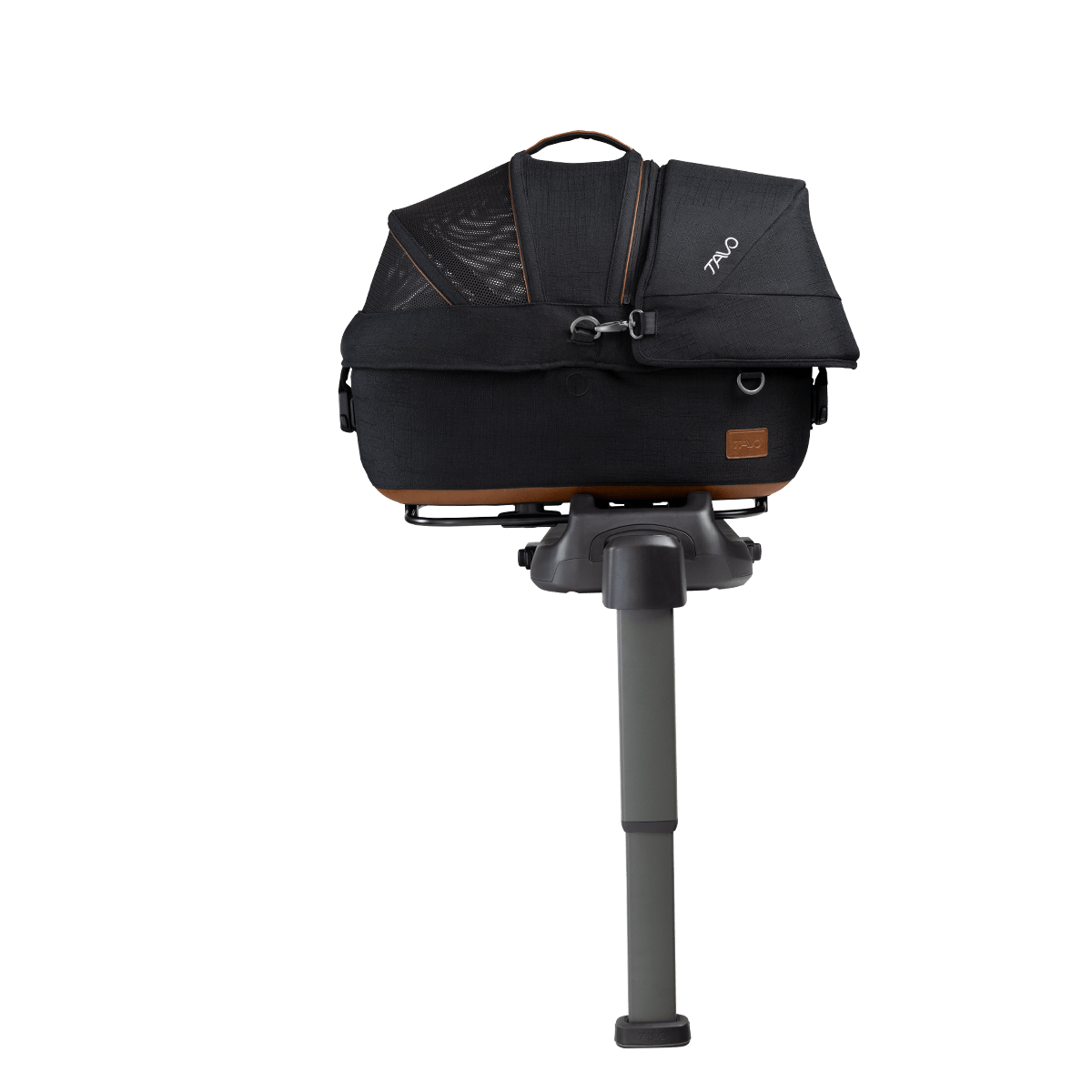 TAVO Maeve luxury pet car seat in Onyx with protective canopy and premium design.