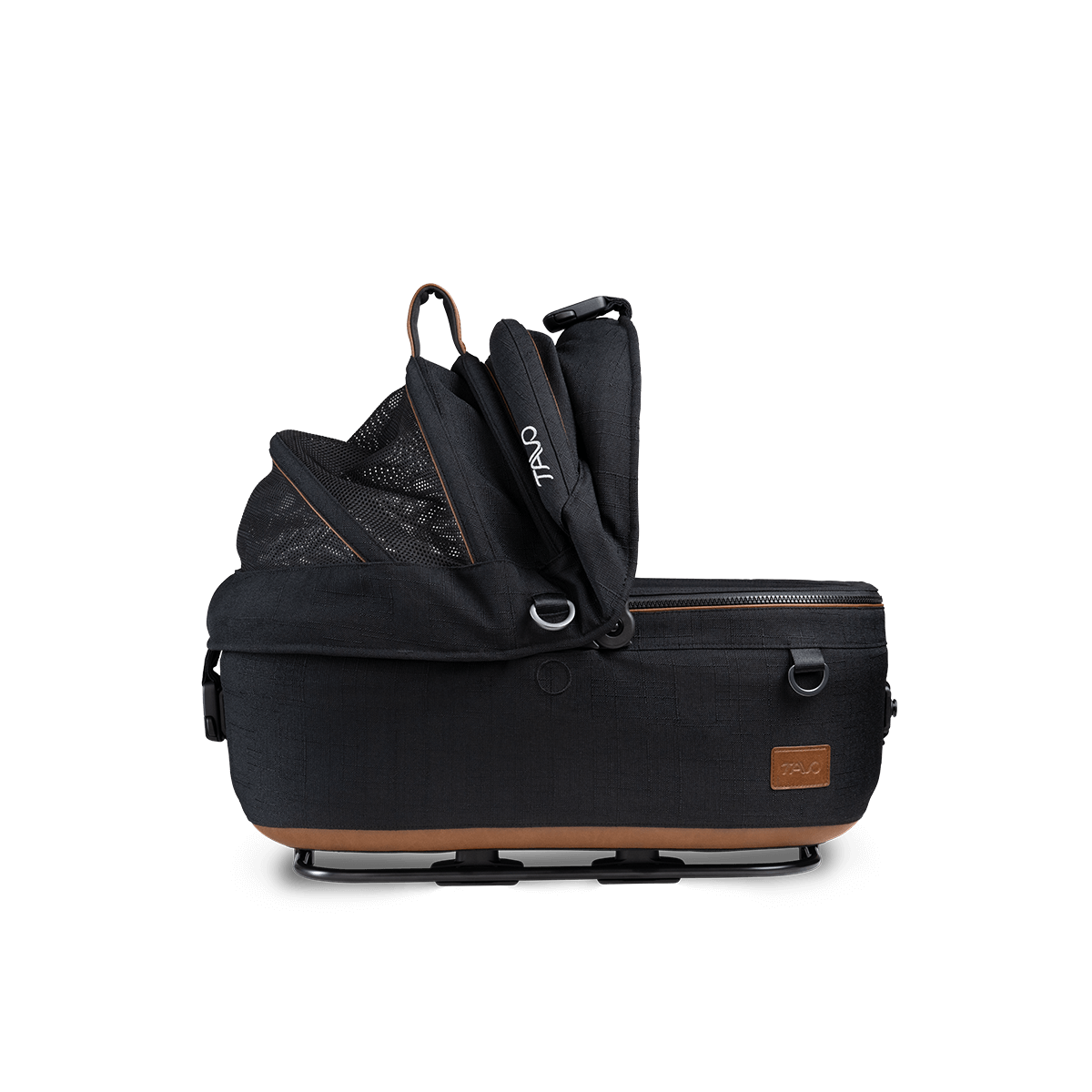 TAVO Maeve Small Flex pet car seat and carrier in Onyx black with vehicle base