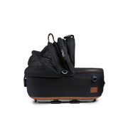 TAVO Maeve Small Flex pet car seat and carrier in Onyx black with vehicle base