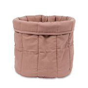 Tadazhi Storage Basket Rose styled in a modern home with dog toys and accessories