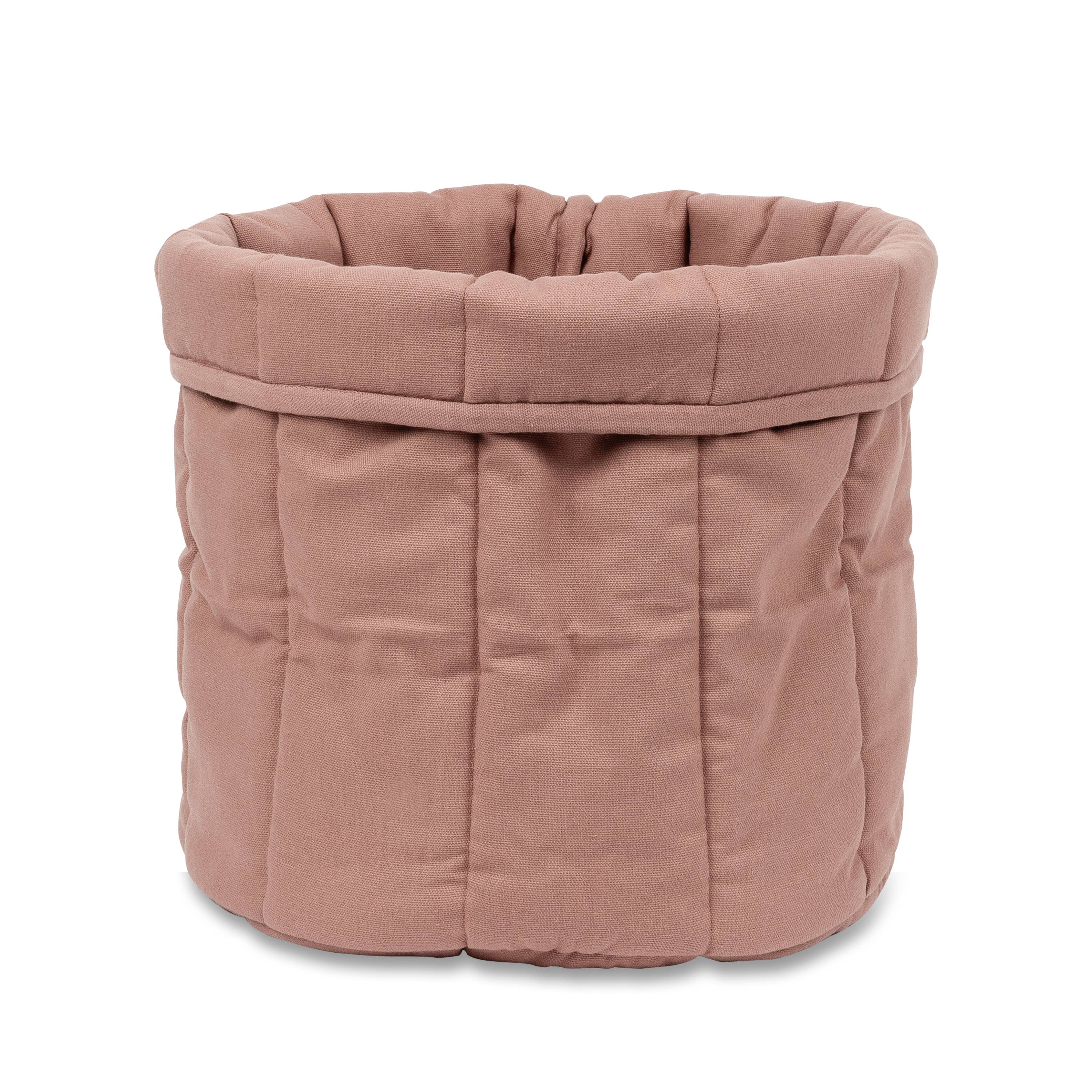Tadazhi Storage Basket Rose styled in a modern home with dog toys and accessories