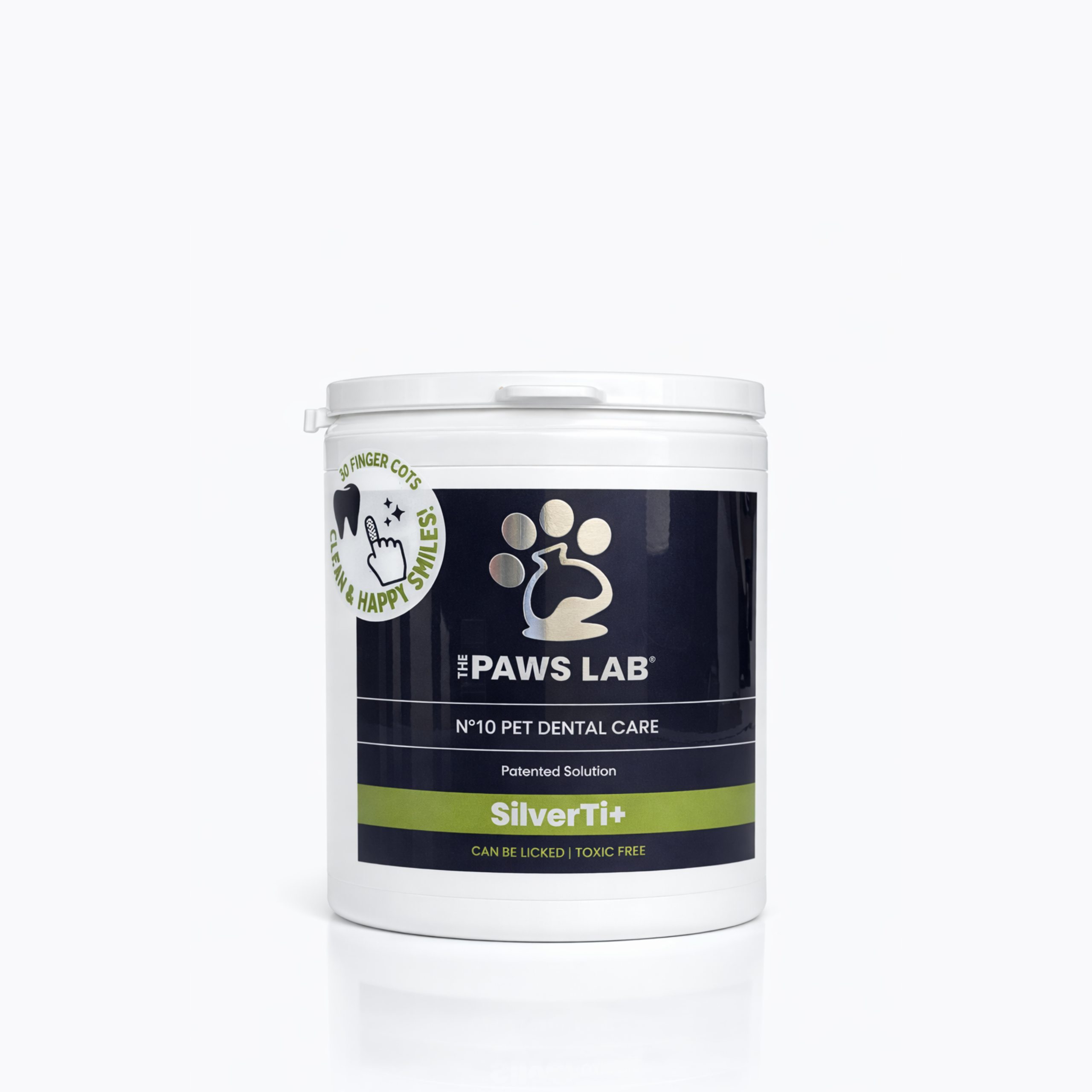 The Paws Lab dual-textured finger-cot dental care wipes for everyday pet oral hygiene.