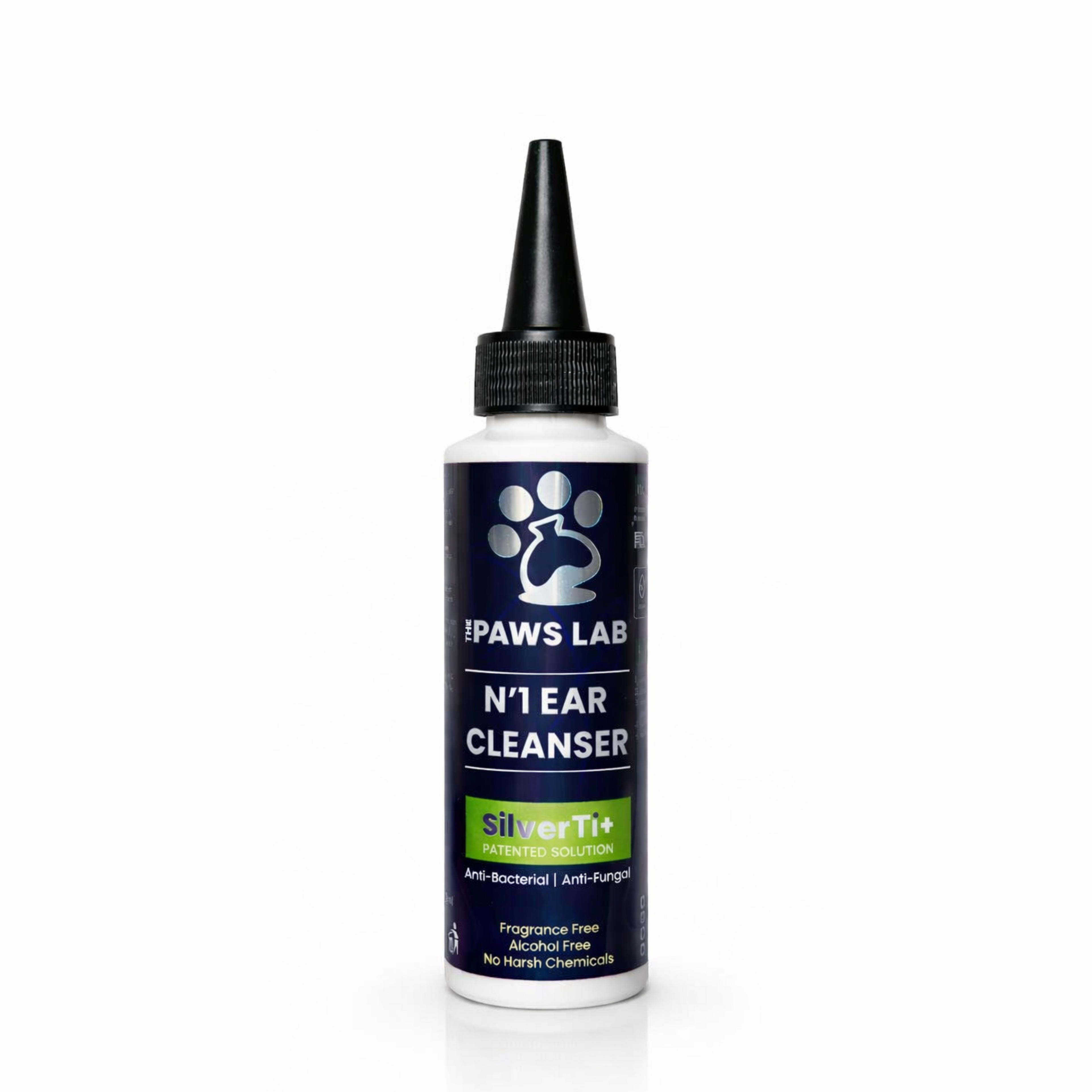 The Paws Lab 100ml gentle ear cleanser for dogs and cats.