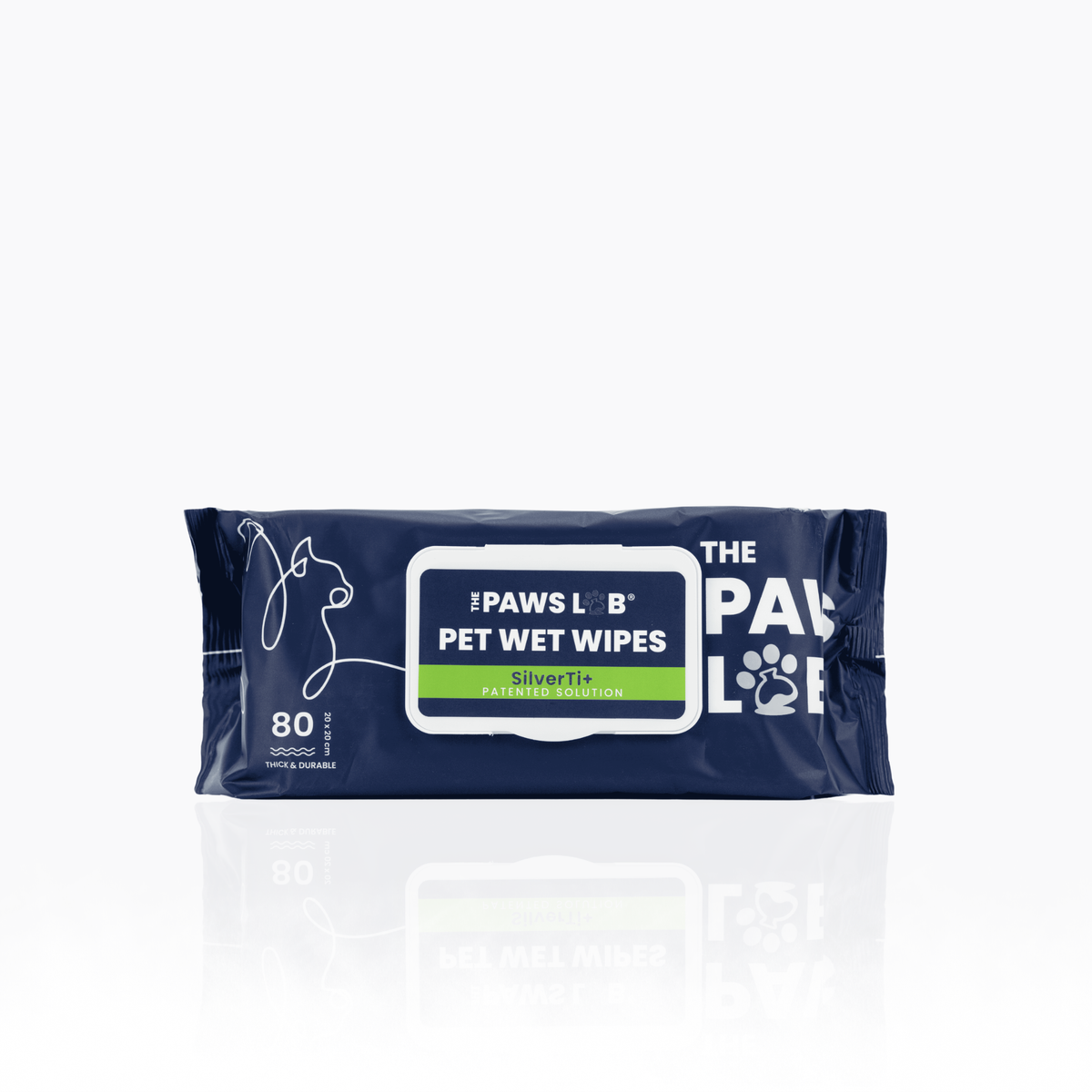 The Paws Lab extra-large pet wet wipes for dogs and cats, 80 pack.