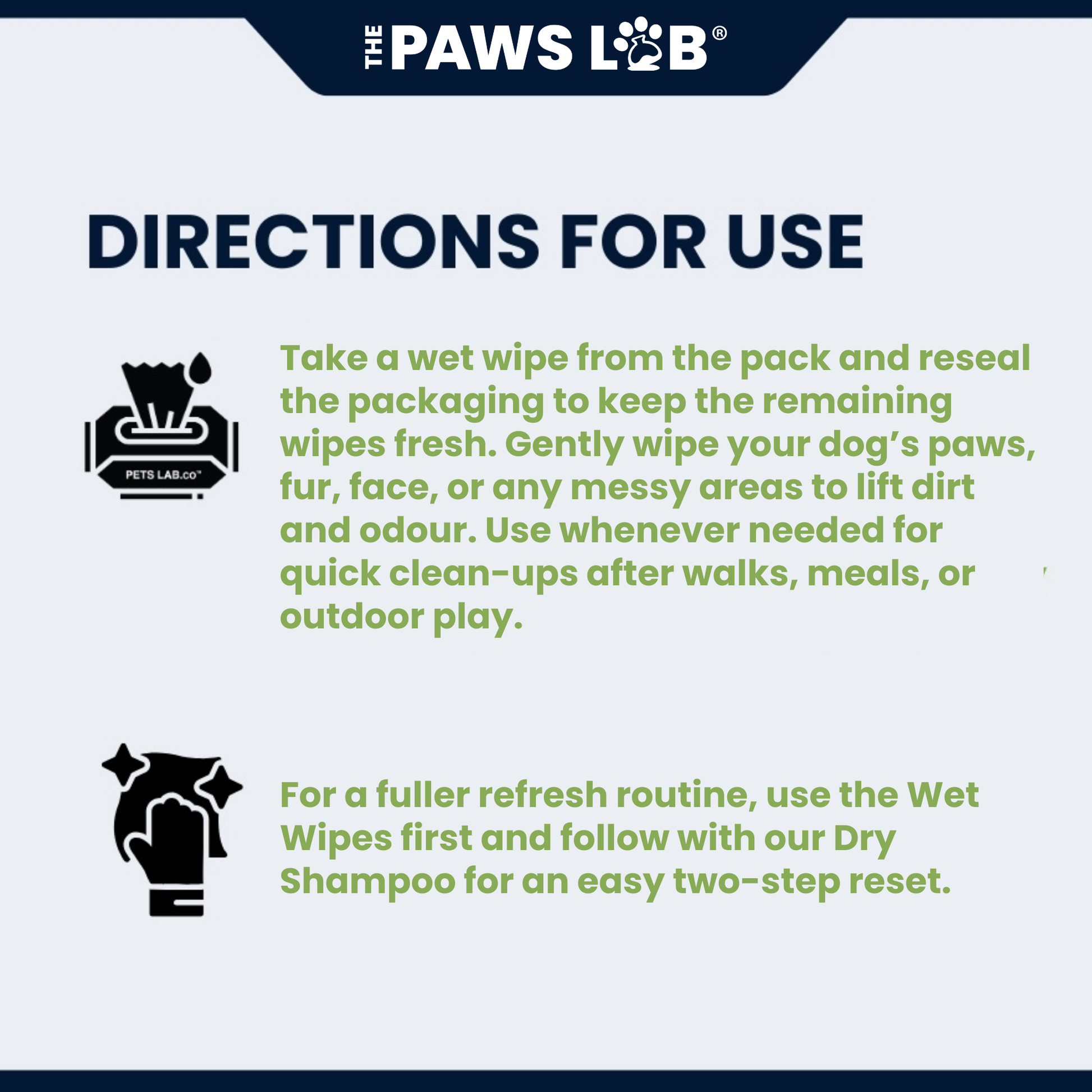 The Paws Lab extra-large pet wet wipes for dogs and cats, 80 pack.