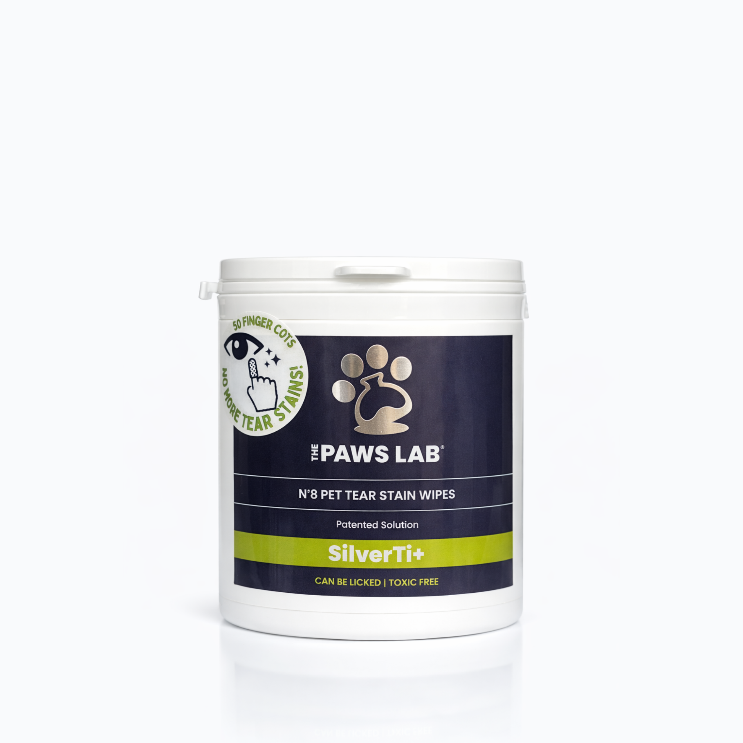The Paws Lab Tear Stain Wipes for gentle daily eye-area cleaning for dogs and cats.