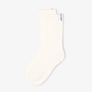 Women's white cosy winter socks made from 100% recycled plastic bottles.