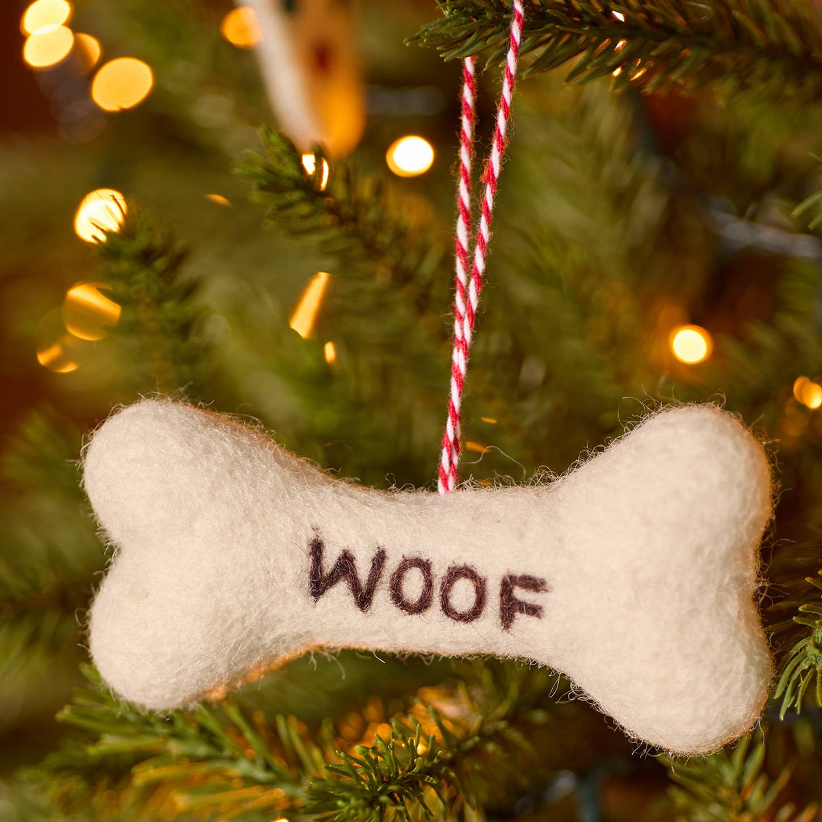 Felt Dog Bone Christmas Decoration