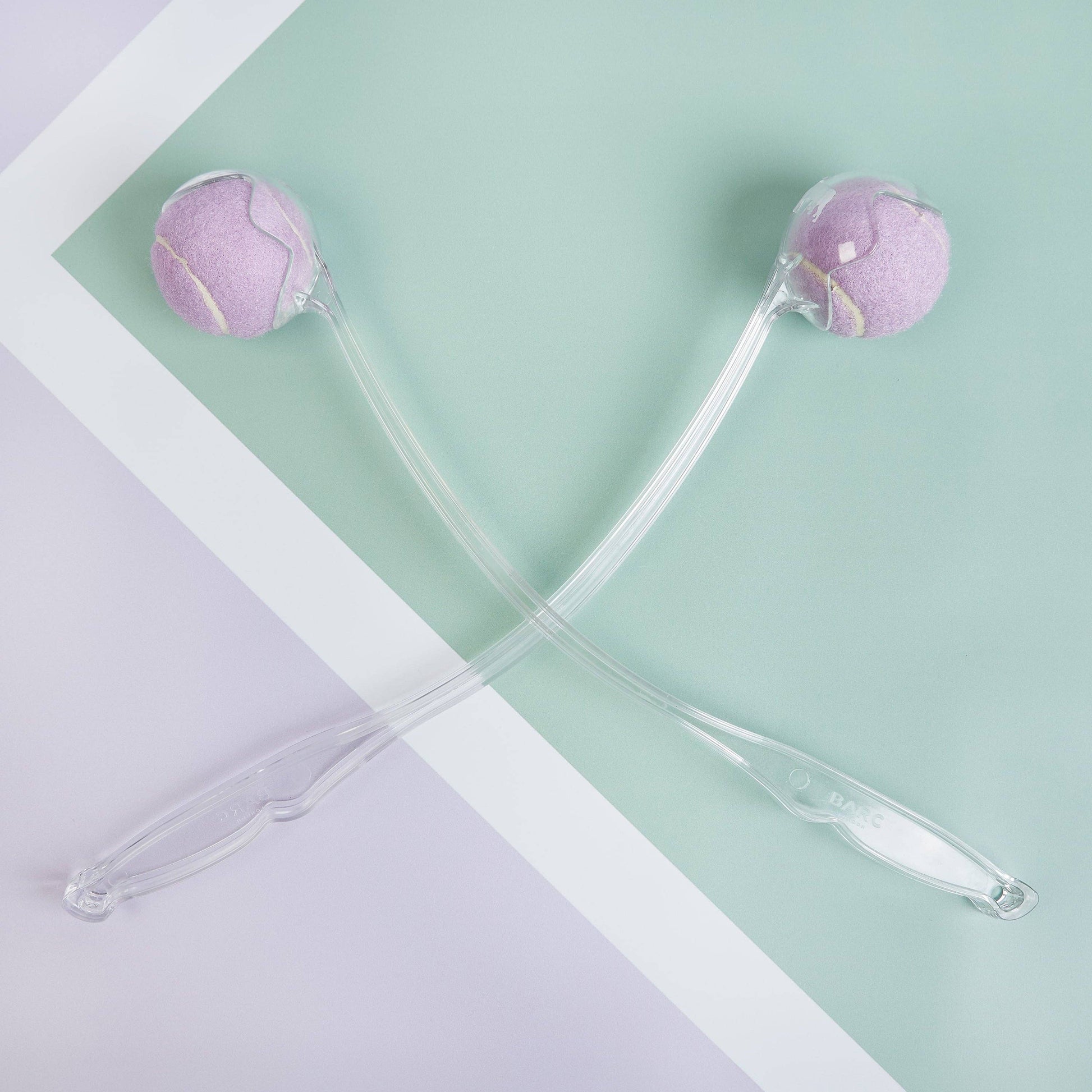 Close-up of the Transparent Dog Ball Thrower by Barc London on bell & beau 