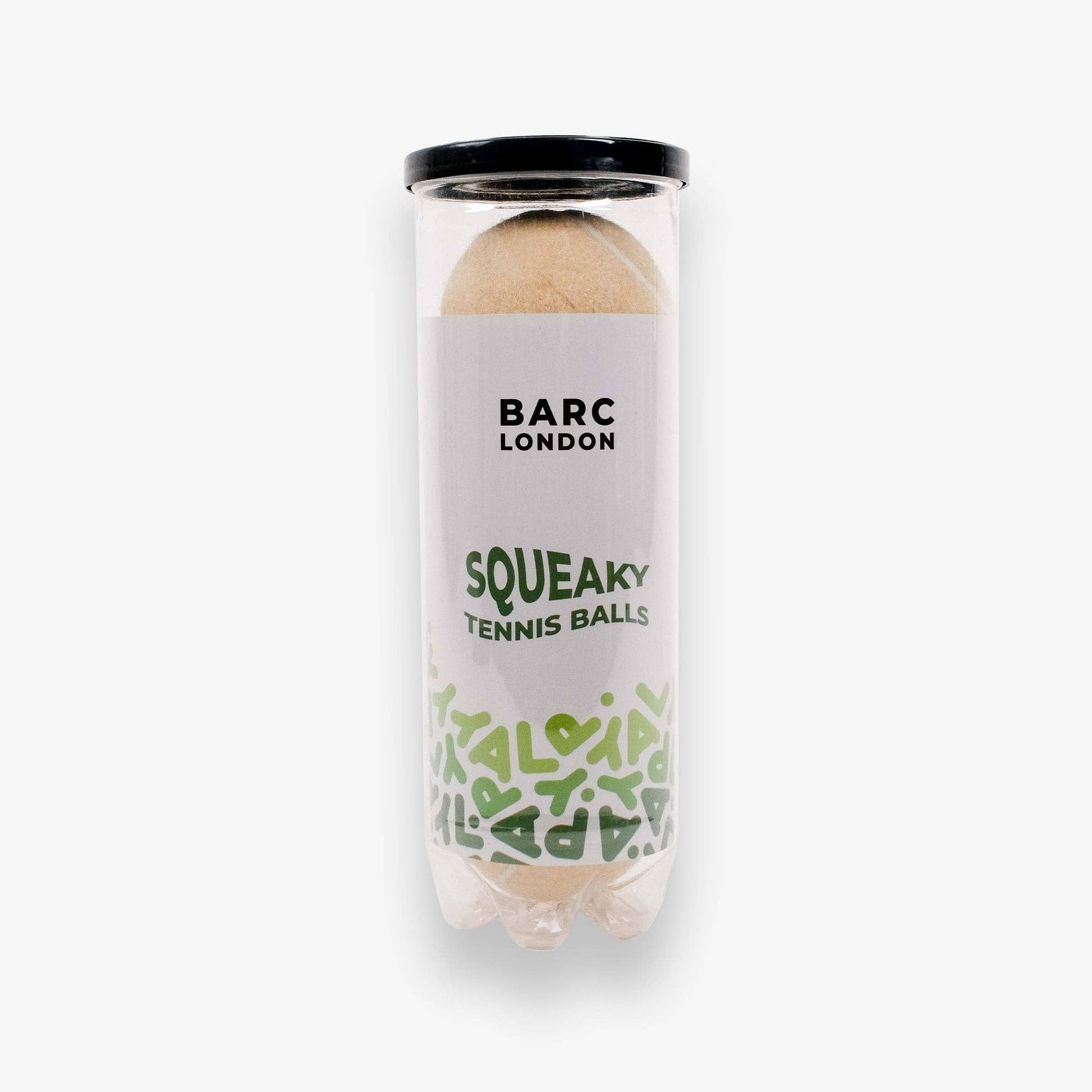 Cream Dog Balls stored inside reusable Barc London tube