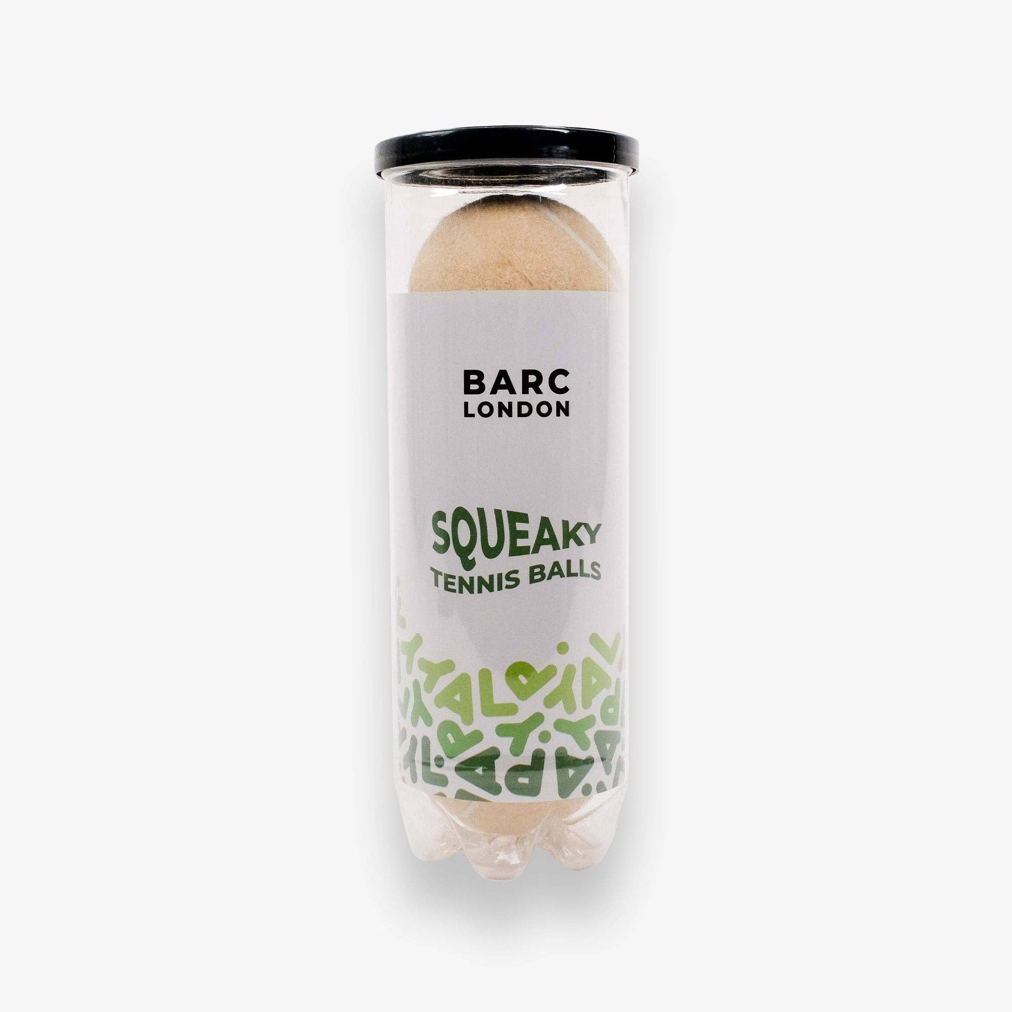 Cream Dog Balls stored inside reusable Barc London tube