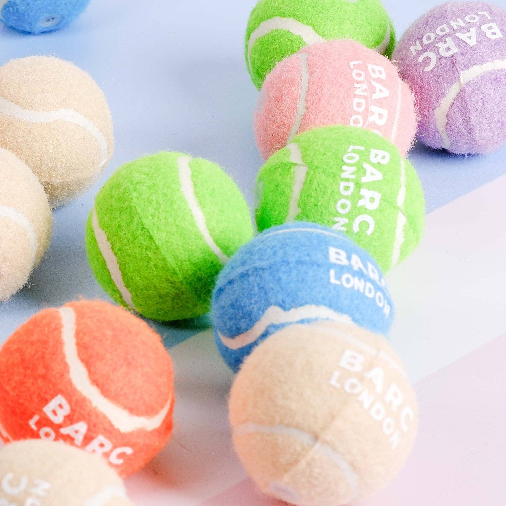 Close-up of the Lime Green Mini Dog Ball set by Barc London