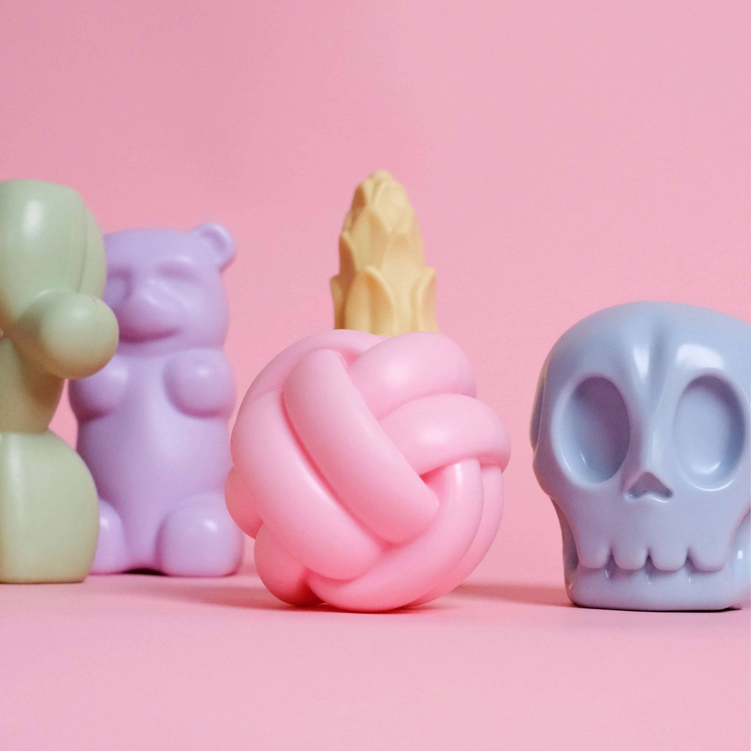 Close-up of the textured Knotball Squeaky Dog Toy by Barc London, Bell&Beau